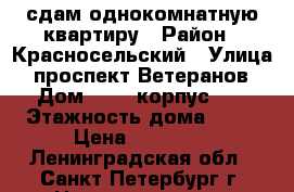 сдам однокомнатную квартиру › Район ­ Красносельский › Улица ­ проспект Ветеранов › Дом ­ 171 корпус 5  › Этажность дома ­ 12 › Цена ­ 19 000 - Ленинградская обл., Санкт-Петербург г. Недвижимость » Квартиры аренда   . Ленинградская обл.